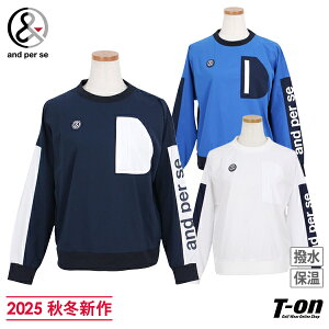 アンパスィ and per se レディース ブルゾン スニードジャック クルーネック 撥水 ストレッチ 後ろ身頃薄中綿入り 配色デザイン スター型エンボス ロゴプリント 【送料無料】 2025 秋冬 新作 ゴ