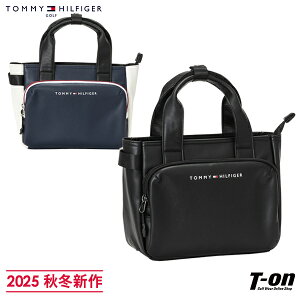 トミー ヒルフィガー ゴルフ TOMMY HILFIGER GOLF 日本正規品 メンズ レディース カートバッグ カートポーチ ラウンドバッグ レザー調素材 配色テープデザイン ロゴプリント ユースフル 2025 秋冬
