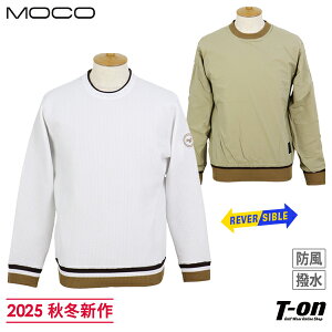 モコ MOCO スツールズ STOOLS メンズ セーター ブルゾン クルーネック リバーシブル 防風セーター 幾何学編みニット スニードジャック 撥水 ストレッチ 2WAY ロゴワッペン 【送料無料】 2025 秋冬