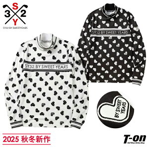 SY32 by SWEET YEARS GOLF GXCT[eBgD oC XB[gC[Y St {Ki fB[X nClbNVc  Xgb` n[g  Svg LOGO PRINT L/S MOCK yz 