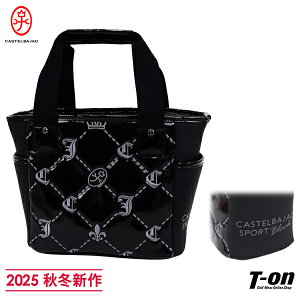 カステルバジャックスポーツ ブラックライン CASTELBAJAC SPORT BLACK Line メンズ レディース カートバッグ カートポーチ ラウンドバッグ トートバッグ 光沢エナメル調素材 異素材切替 格子柄刺繍