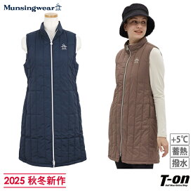 【新年還元祭P10倍】マンシングウェア Munsingwear レディース ワンピース 中綿ワンピース アウターベストワンピース +5℃ 蓄熱保温 撥水 ペンギン刺繍付 M〜3L 【送料無料】 2025 秋冬 新作 ゴルフウェア