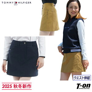 トミー ヒルフィガー ゴルフ TOMMY HILFIGER GOLF 日本正規品 レディース スカート 台形スカート ストレッチツイル素材 ウエスト後ろトリコロールゴム ロゴ刺繍 リベットデザイン シンプル 【送