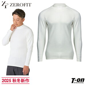 ゼロフィット ZEROFIT メンズ アンダーウェア ハイネックシャツ 長袖 インナーシャツ 速暖 ヒートラブムーブプラス 発熱 保温 裏起毛 異素材切替 ラグランスリーブ モックネック ロゴプリント