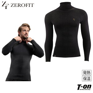 ゼロフィット ZEROFIT メンズ アンダーウェア ハイネックシャツ 長袖 インナーシャツ 速暖 ヒートラブウール ニュージーランドウール混紡 吸湿発熱 裏起毛 保温 モックネック ロゴ刺繍 【送料