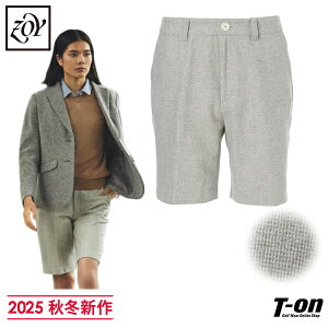 ゾーイ ZOY レディース パンツ ショートパンツ ハーフパンツ 裏地付 ストレッチ ツイード素材 ウール混 温かみのある風合い ピスネーム付 【送料無料】 2025 秋冬 新作 ゴルフウェア