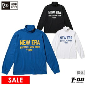 ニューエラ ゴルフ ニューエラ NEW ERA 日本正規品 メンズ ハイネックシャツ 長袖 タートルネックシャツ 裏起毛 保温 軽量 ウォームTシャツ ビッグロゴプリント インナーシャツにもなる M〜3L 2025 秋冬 新作 ゴルフウェア