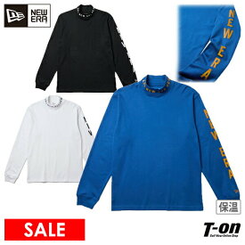 ニューエラ ゴルフ ニューエラ NEW ERA 日本正規品 メンズ ハイネックシャツ 長袖 モックネックシャツ 裏起毛 保温 軽量 ウォームTシャツ 袖ロゴプリント インナーシャツにもなる M〜3L 2025 秋冬 新作 ゴルフウェア