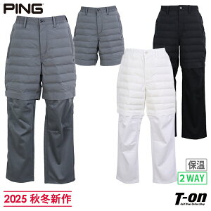 ピン PING メンズ パンツ ロングパンツ ショートパンツにもなる 2WAY ハイブリッド中綿パンツ 膝下取り外し可 中綿×裏起毛 保温 ストレッチ M〜3L 【送料無料】 2025 秋冬 新作 ゴルフウェア