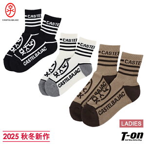 カステルバジャックスポーツ ブラックライン CASTELBAJAC SPORT BLACK Line レディース ソックス ショート丈ソックス リブソックス 厚底パイルクッション 家紋ロゴジャガード ラインデザイン 2025 秋