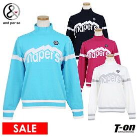 【20％OFF SALE】アンパスィ and per se レディース セーター ハイネックセーター ニット 袖裏地付き 一部防風 軽量 配色ロゴジャガード 【送料無料】 2025 秋冬 新作 ゴルフウェア