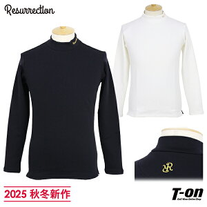 レザレクション Resurrection メンズ ハイネックシャツ 長袖 モックネックシャツ インナーシャツ 吸湿 発熱 防寒 裏起毛 ロゴ刺繍 【送料無料】 2025 秋冬 新作 ゴルフウェア