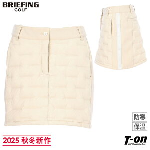 ブリーフィング ゴルフ BRIEFING GOLF レディース スカート ダウンスカート ストレッチ サイド裏起毛 保温 防寒 防風 すっきりシルエット サイドロゴジャガードテープ ロゴワッペン 【送料無料