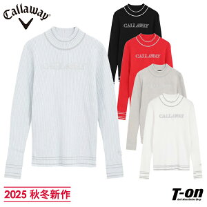 キャロウェイ アパレル キャロウェイ ゴルフ Callaway APPAREL レディース セーター ハイネックニット ニットプルオーバー リブ編み シルバーロゴ刺繍 ラメラインデザイン 【送料無料】 2025 秋冬