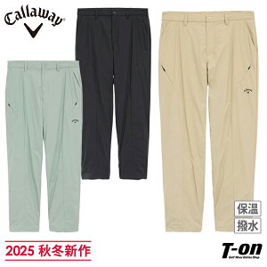キャロウェイ アパレル キャロウェイ ゴルフ Callaway APPAREL メンズ パンツ ロングパンツ 起毛一体型メッシュ裏地付 保温 撥水 ストレッチ ベンチレーション付 中綿パンツ風 ふんわり裏地付 M