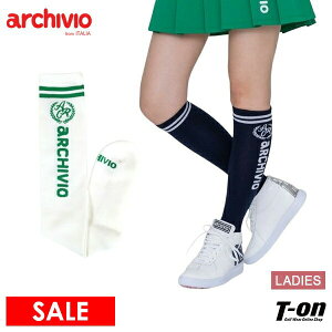 【20%OFF SALE】アルチビオ archivio レディース ソックス ハイソックス 厚底パイルクッション ロゴジャガード ゴルフ