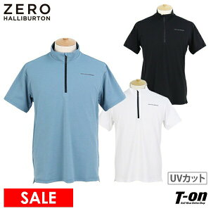 【30%OFF SALE】ゼロハリバートン ゴルフ ZERO HALLIBURTON GOLF メンズ ポロシャツ 半袖 ハーフジップ ハイネックシャツ UVカット 吸汗速乾 高機能素材 コーティングファスナーディティール メタリ