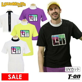 【30％OFF SALE】ラウドマウス ゴルフ LOUDMOUTH GOLF 日本正規品 日本規格 メンズ ハイネックシャツ 半袖 モックネックシャツ ストレッチ UVカット ハムカムメッシュ素材 配色切替 バック透かしロゴ フロントペイント柄 M〜3L 2025 春夏 新作 ゴルフウェア