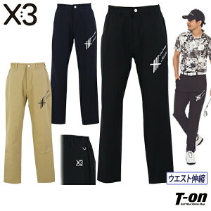 キックスリー KI-XXX THREE メンズ パンツ ロングパンツ ストレッチ ウエストゴム 軽量 ロゴプリント 【送料無料】 ゴルフウェア