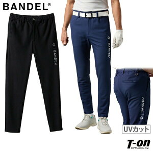 バンデル BANDEL メンズ パンツ ロングパンツ UVカット テーパードシルエット ドライワッフル素材 ハニカムメッシュ調素材 ウエストゴム入り ロゴプリント M〜3Lまでご用意 【送料無料】 ゴル