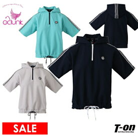 【50％OFF SALE】クランク CLUNK 日本正規品 レディース パーカー 半袖 フード付き ハーフジップ ワッフル素材 プルオーバー ラインメッシュテープデザイン 軽量 高通気 ロゴシリコンワッペン ゴルフウェア 【送料無料】