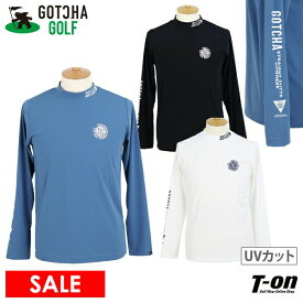 【タイムセール 8/18 13:00迄 30％OFF】ガッチャ ガッチャゴルフ GOTCHA GOLF メンズ ハイネックシャツ 長袖 UVカット インナーシャツ アンダーシャツにもなる ロゴプリント モックネック M〜4Lまでご用意 2025 春夏 新作 ゴルフウェア