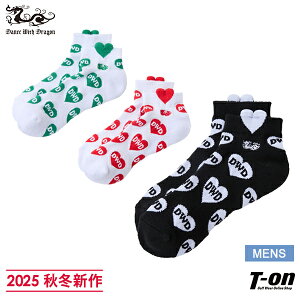 ダンスウィズドラゴン ダンス ウィズ ドラゴン DANCE WITH DRAGON DWD メンズ ソックス アンクル丈ソックス スニーカー丈ソックス ハートジャガード柄 ロゴ柄 ドラゴン刺繍 足底パイルクッション