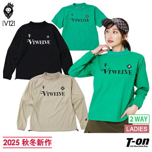 V12 ゴルフ ヴィ・トゥエルブ レディース ブルゾン スニードジャック プルオーバーブルゾン 半袖にもなる 2WAY 袖取り外し可 ストレッチ 背中ベンチレーション ロゴプリント 【送料無料】 2025