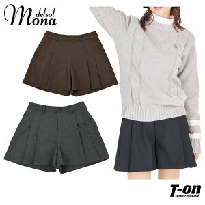 モナ デルソル MONA DELSOL レディース パンツ ショートパンツ キュロット ストレッチ プリーツ入り キュロットスカート キュロットパンツ ロゴ刺 フレアシルエット ゴルフウェア 【送料無料】