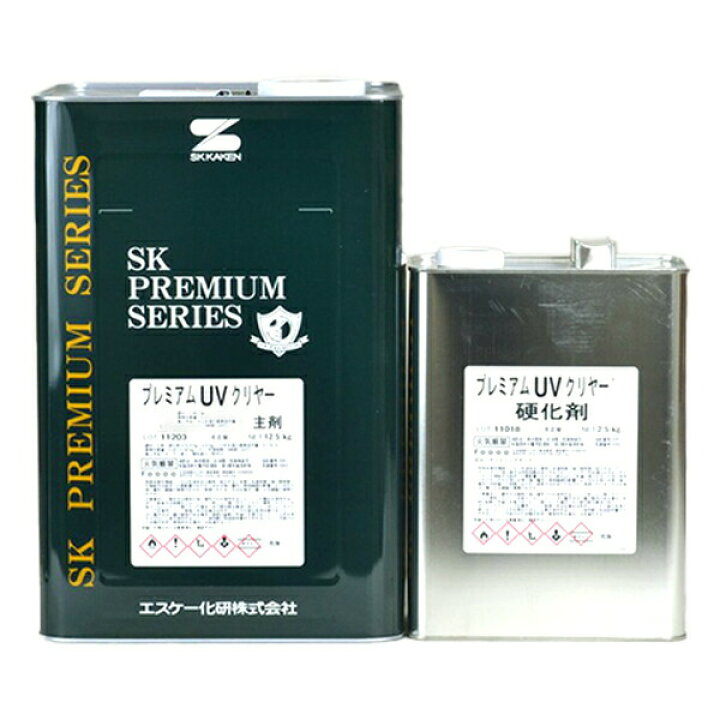 楽天市場】プレミアムUVクリヤーF 3分艶 15kg 硬化剤セット エスケー 