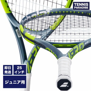 2026 Babolat �o�{�� �e�j�X���P�b�g �s���A�A�G���W���j�A25 / PURE AERO JUNIOR 25 (140538) ���^���b�N�O���[ × �t���I�C�G���[ �K�b�g����グ�ς�