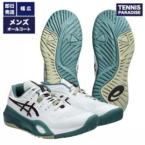 2026 asics �A�V�b�N�X �e�j�X�V���[�Y �I�[���R�[�g �����Y �Q�����]�����[�V����10 ���C�h / GEL-RESOLUTION X AC WIDE (1041A487-104) �z���C�g×�_�[�N�I�[�x���W�[�kfw