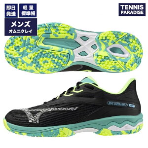 2024 mizuno �~�Y�m �e�j�X�V���[�Y �I���j�N���[ �����Y �E�G�[�u�G�N�V�[�h���C�g2 / WAVE EXCEED LIGHT 2 (61GB231746) �u���b�N × �z���C�g × �C�G���[