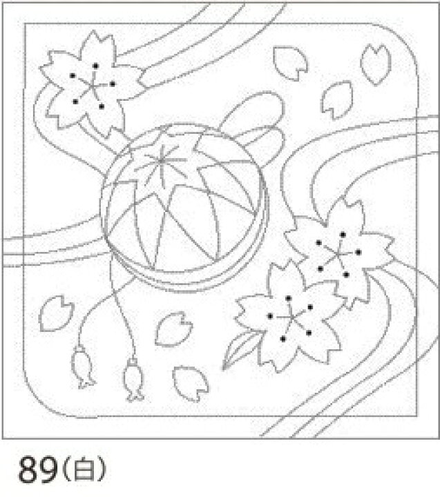 楽天市場 オリムパス 刺し子 花ふきん 布パック 桜と手まり さくらとてまり 白 和柄 刺しゅう さしこ 刺繍 手芸 刺し子材料 セイカ堂小売部