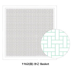 横田 刺し子ふきん 一目刺し (白) かご DARUMA　1162　(メール便可)