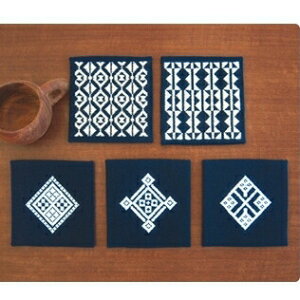 オリムパス こぎん刺し キット コースター こぎんキット ( 紺 ) こぎんキット 刺しゅう 伝統的 刺繍 こぎんキット13(紺) (取り寄せ品) (メール便可)