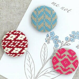 オリムパス こぎん刺し キット くるみボタン ( お花 )3個セット こぎんキット 刺しゅう 伝統的 刺繍 こぎん56 (取り寄せ品) (メール便可)