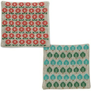 オリムパス こぎんキット こぎん刺し コースター デージーと森 刺しゅう 伝統的 刺繍 こぎん60 (取り寄せ品) (メール便可)