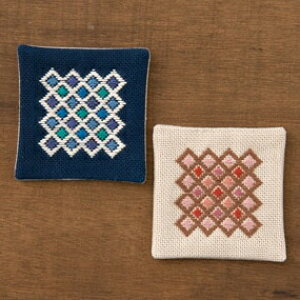 オリムパス こぎん刺し キット こぎん刺しコースターB こぎんキット 刺しゅう 伝統的 刺繍 こぎん75 (取り寄せ品) (メール便可)