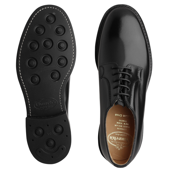 チャーチ シャノン ラバーソール ブラック ポリッシュドバインダーカーフ Church's SHANNON Rubber sole BLACK  POLISHED BINDER CALF メンズ 革靴 プレーントゥ | T-SUPPLY