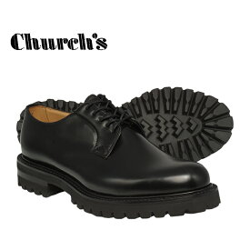 【Church's SHANNON-T】 チャーチ シャノン プレーントゥ BLACK/ ブラック 外羽根 ダービー ポリッシュドバインダー 【靴幅 若干幅広】