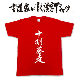 【十割蕎麦】書道家が書く漢字Tシャツ おもしろTシャツ 本物の筆文字を使用したオリジナルプリントTシャツ書道家が書いた文字を和柄漢字Tシャツにしました ★名入れ 誕生日プレゼント 【楽ギフ_名入れ】 pt1 ..