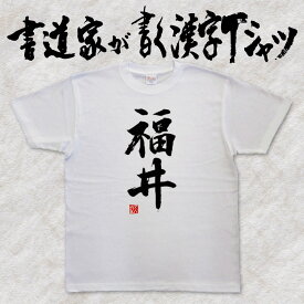 【福井】書道家が書く漢字Tシャツ おもしろTシャツ 都道府県Tシャツ 本物の筆文字を使用したオリジナルプリントTシャツ 和柄漢字Tシャツ pt1 ..