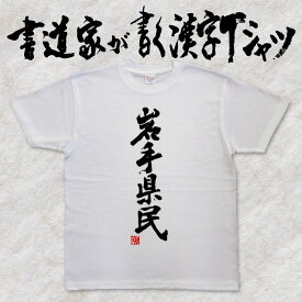 【岩手県民】書道家が書く漢字Tシャツ おもしろTシャツ 都道府県Tシャツ 本物の筆文字を使用したオリジナルプリントTシャツ 和柄漢字Tシャツ pt1 ..