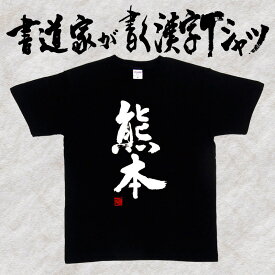 【熊本】書道家が書く漢字Tシャツ おもしろTシャツ 都道府県Tシャツ 本物の筆文字を使用したオリジナルプリントTシャツ 和柄漢字Tシャツ pt1 ..
