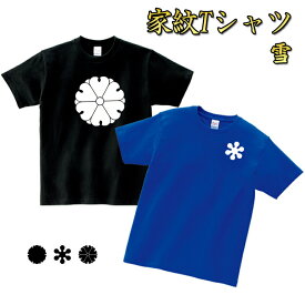家紋Tシャツ 雪 自然 和柄 プリントTシャツ