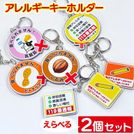 【2個セット】エピペン アレルギー表示 両面キーホルダー 2個購入で送料無料！ アレルギー緊急時対応