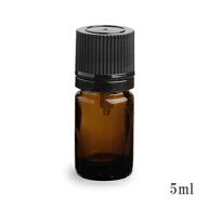 スタンダードタイプ遮光瓶（茶色）黒キャップ5ml　（アルコール、エタノール対応）340本セット　50％割引…