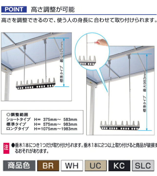 楽天市場】三協アルミ 物干し テラス用吊下げ型竿掛け SATV-03K-2L 