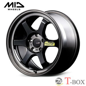 4�{�Z�b�g���i 18�C���` 7.5J 5/100 MARUKA �}���J MID RACING R06 MID ���[�V���O R06 �u���b�N�N���A�|���b�V�� (BCP)